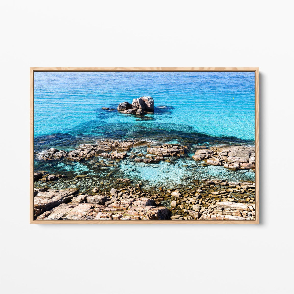 Gannet Rocks oak framed canvas