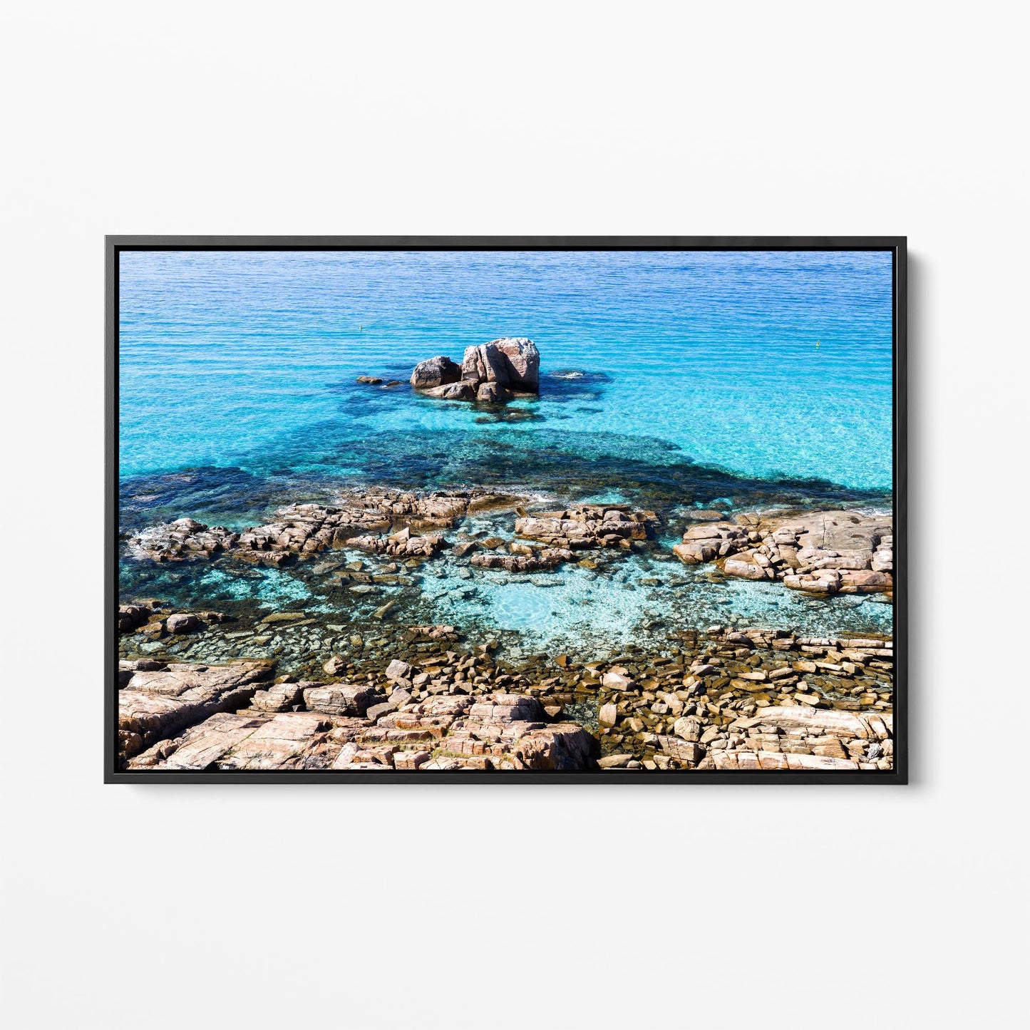 Gannet Rocks black framed canvas