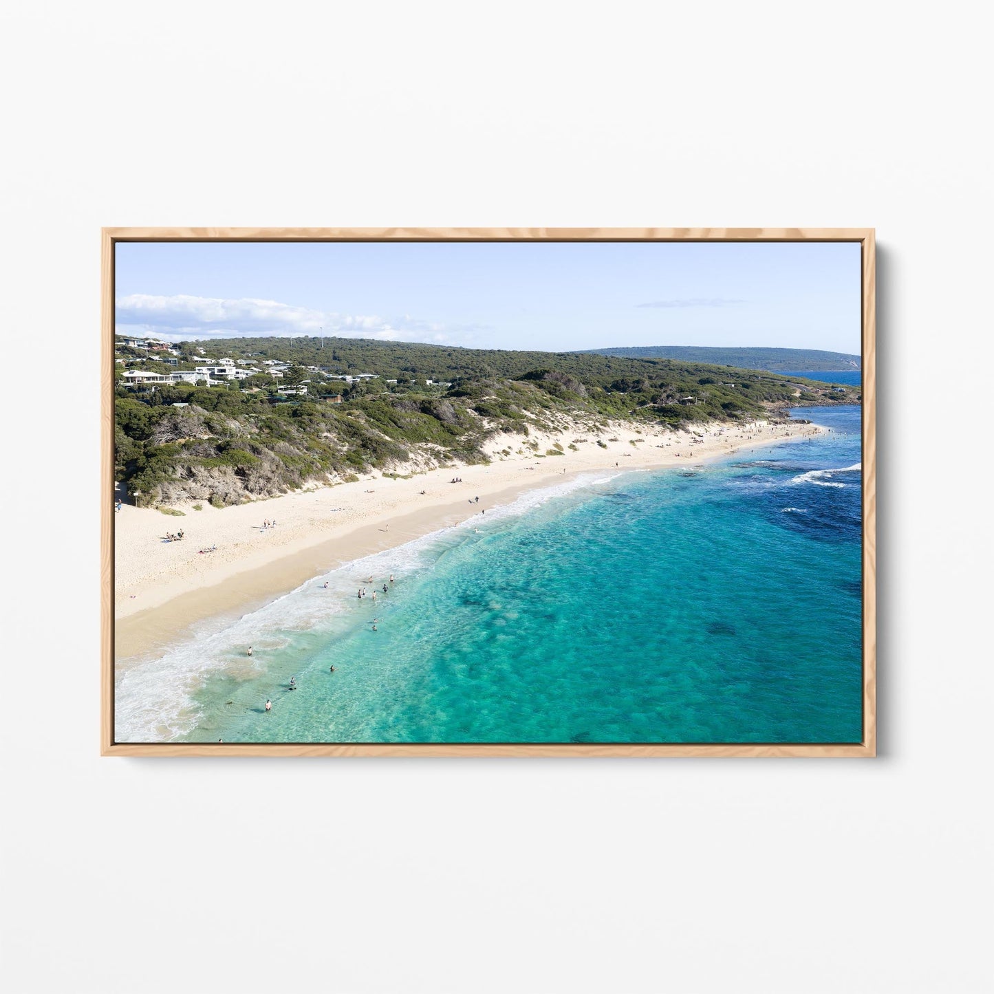 Yallingup Beach oak framed canvas