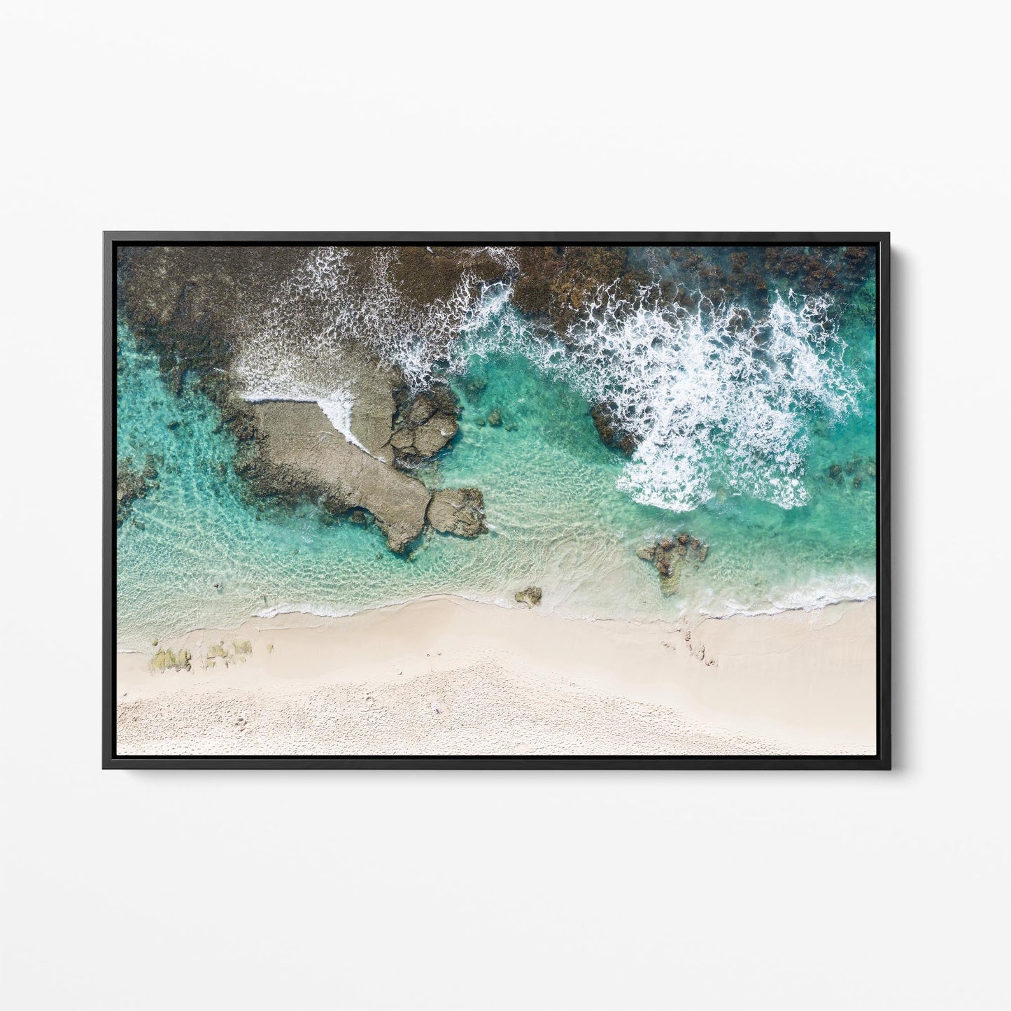 Yallingup aerial black framed canvas