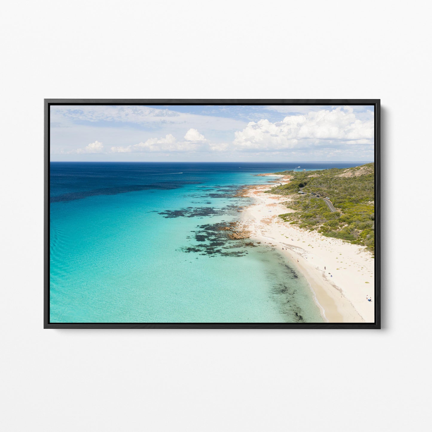 Eagle Bay Coastline Black Framed Canvas