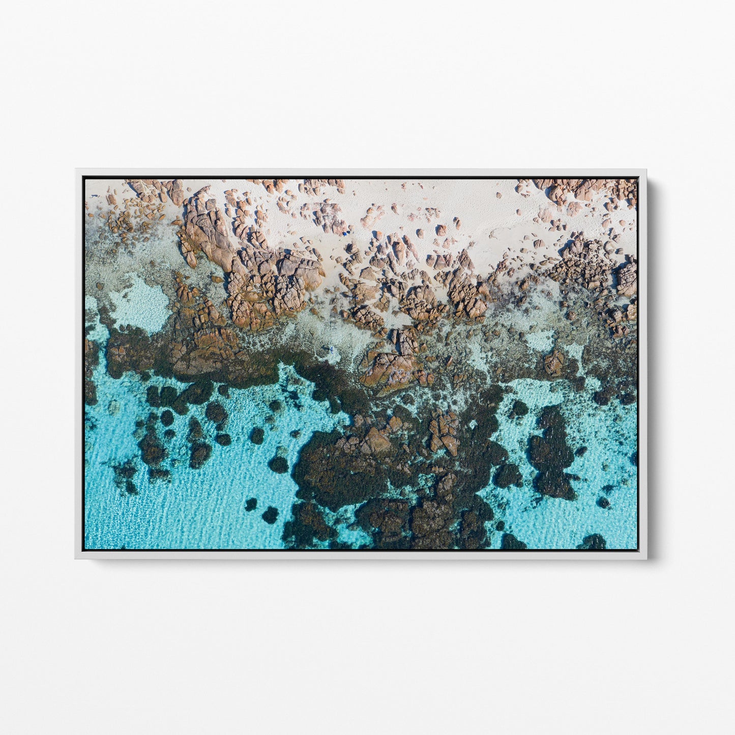 Eagle Bay white framed canvas