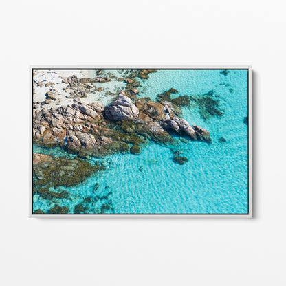 Eagle Bay Granite White Framed Canvas
