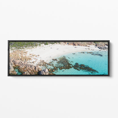 Eagle Bay Cove panoramic black framed canvas