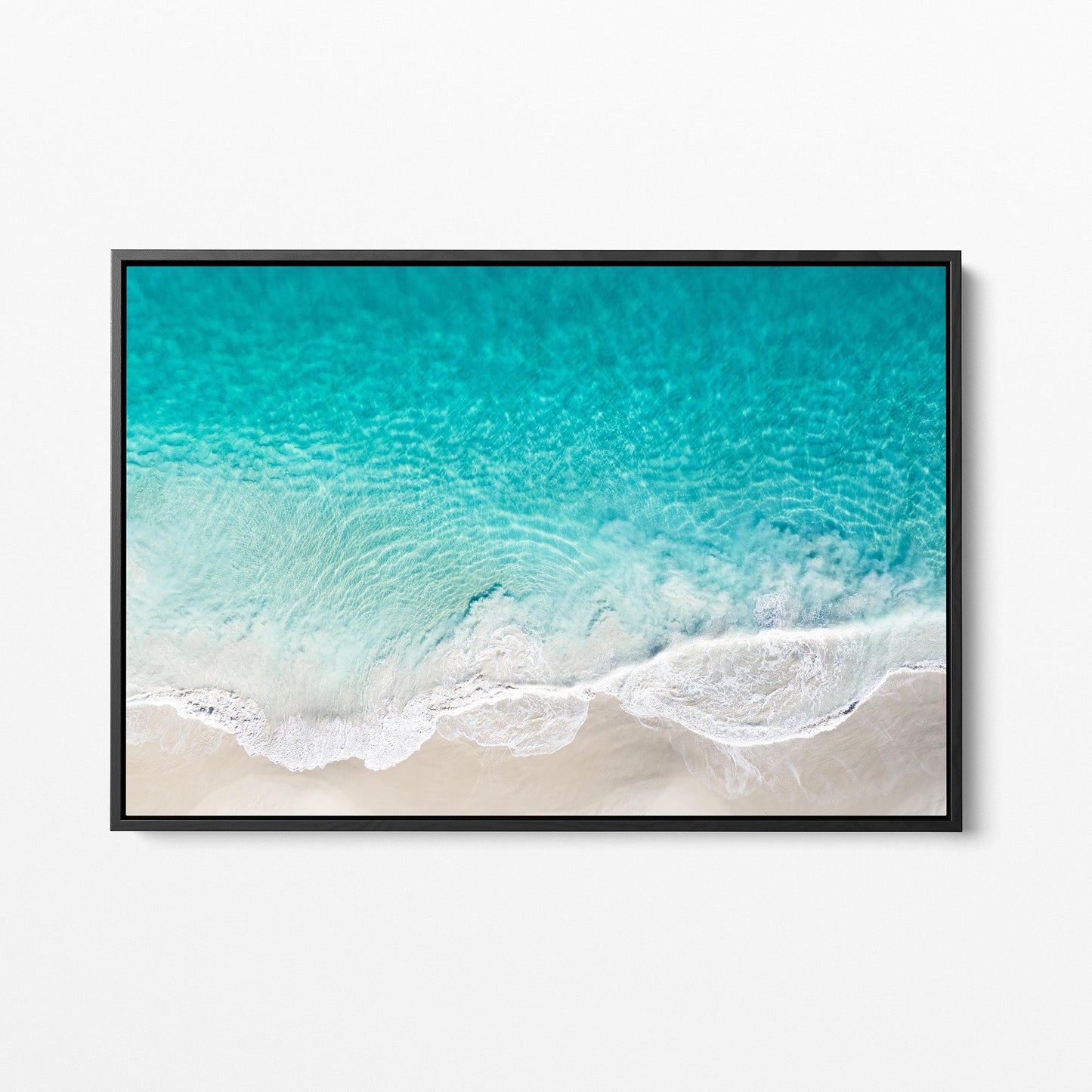 Alkimos ocean waves black framed canvas