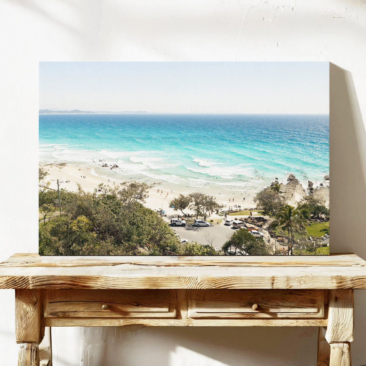Snapper Rocks headland aerial canvas wall art QLD
