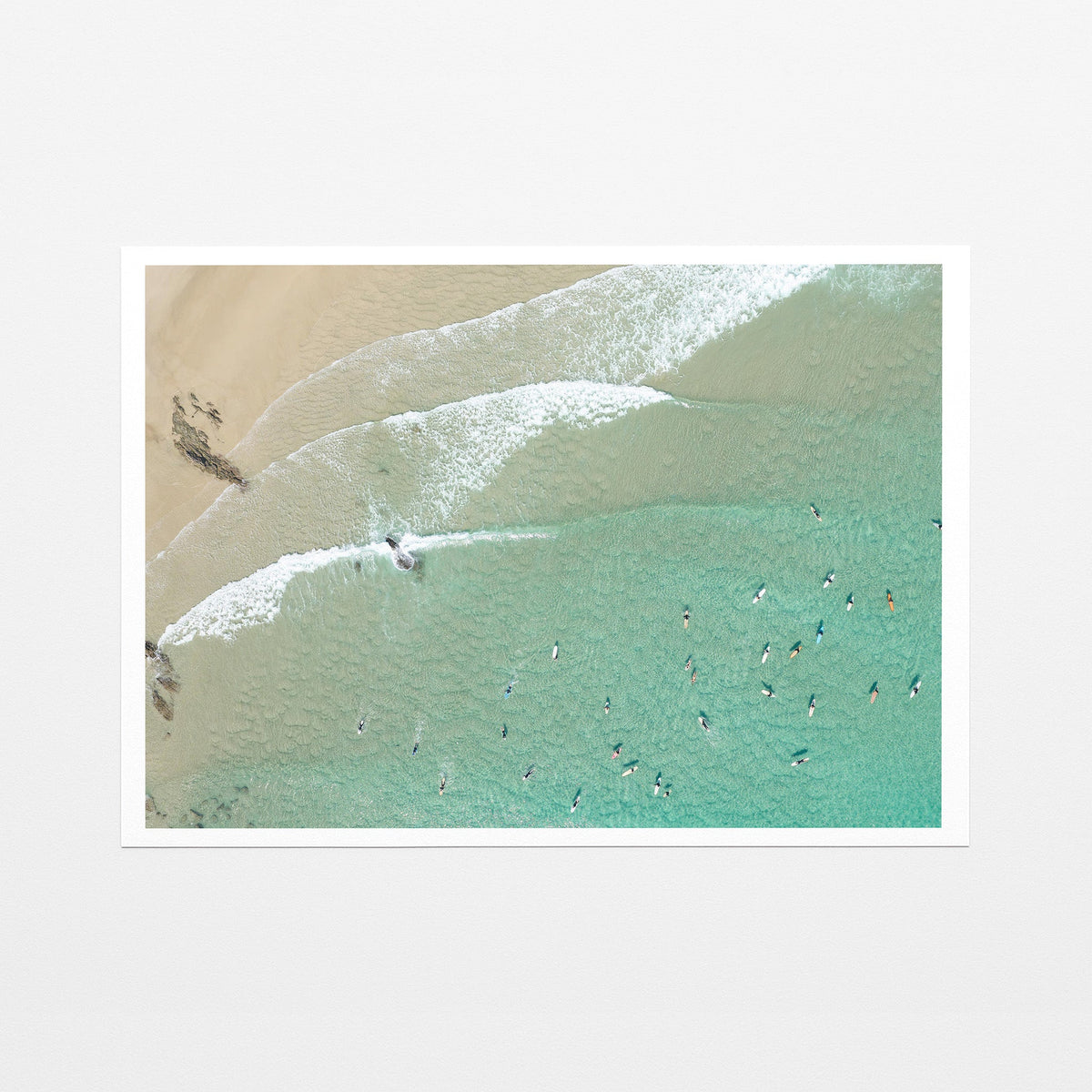 Snapper Rocks surfers fine art paper print
