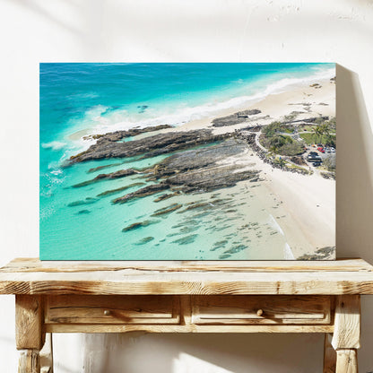 Snapper Rocks rock pool aerial canvas wall art QLD