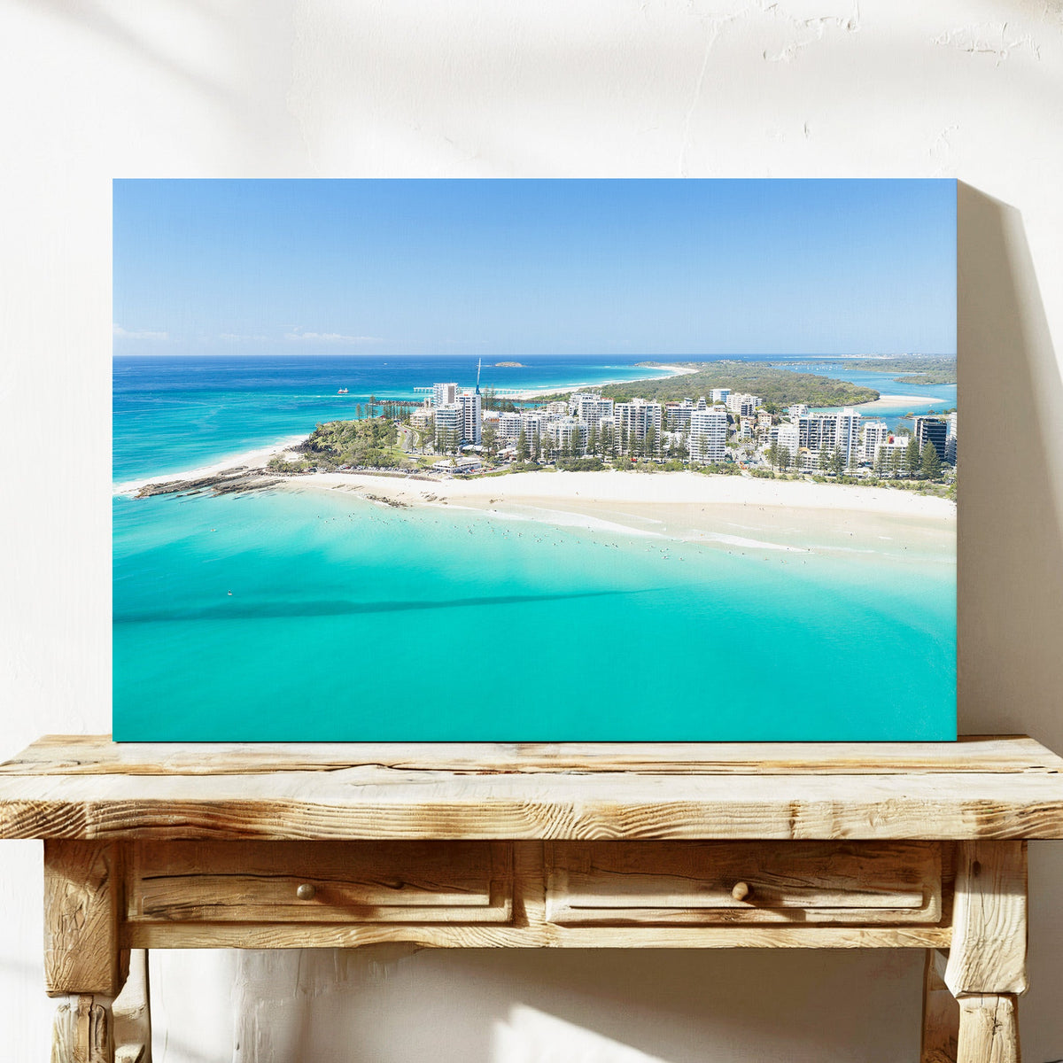 Snapper Rocks skyline aerial canvas wall art QLD