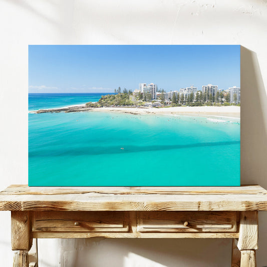 Snapper Rocks coastline aerial canvas print QLD