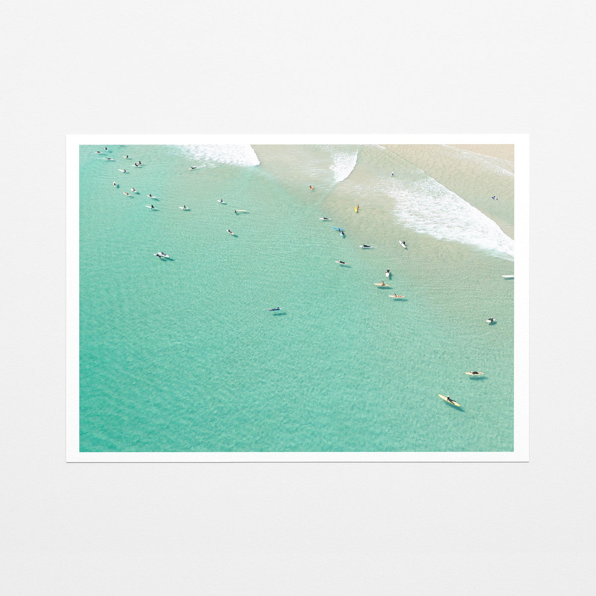 Snapper Rocks surfers aerial fine art paper print