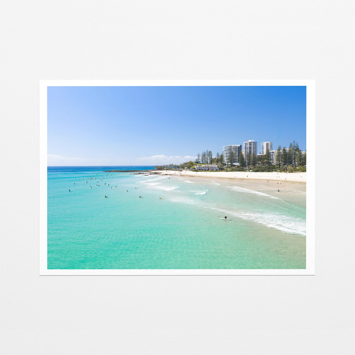 Snapper Rocks surfers skyline fine art paper print