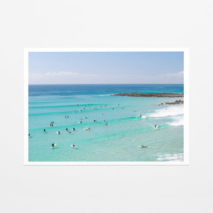 Snapper Rocks surf session fine art paper print