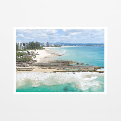Snapper Rocks beach fine art paper print