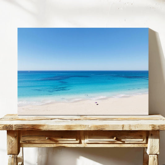 Eagle Bay ocean and sand minimal aerial canvas print WA