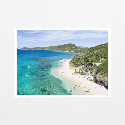 The resort beach at Manta Ray Island in Fiji on fine art paper