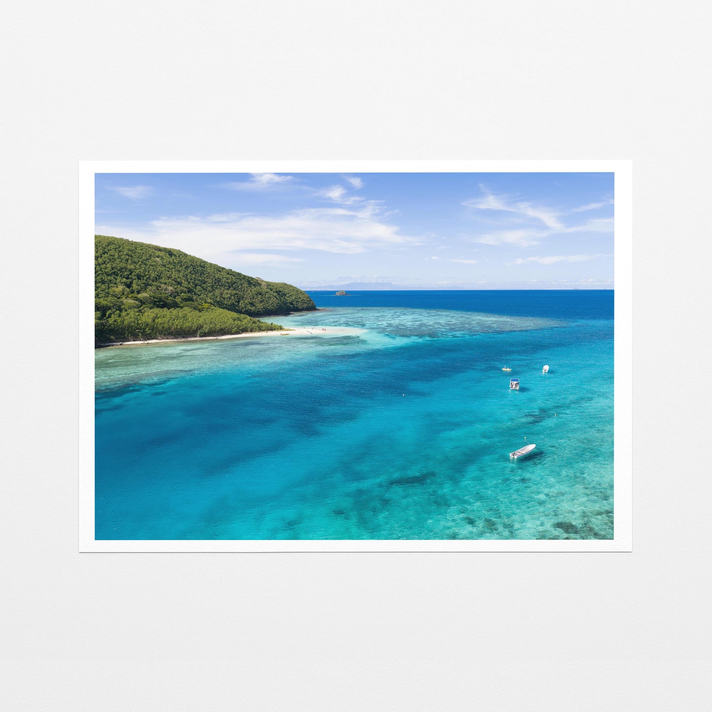 The reef flat at Manta Ray Island in Fiji on fine art paper