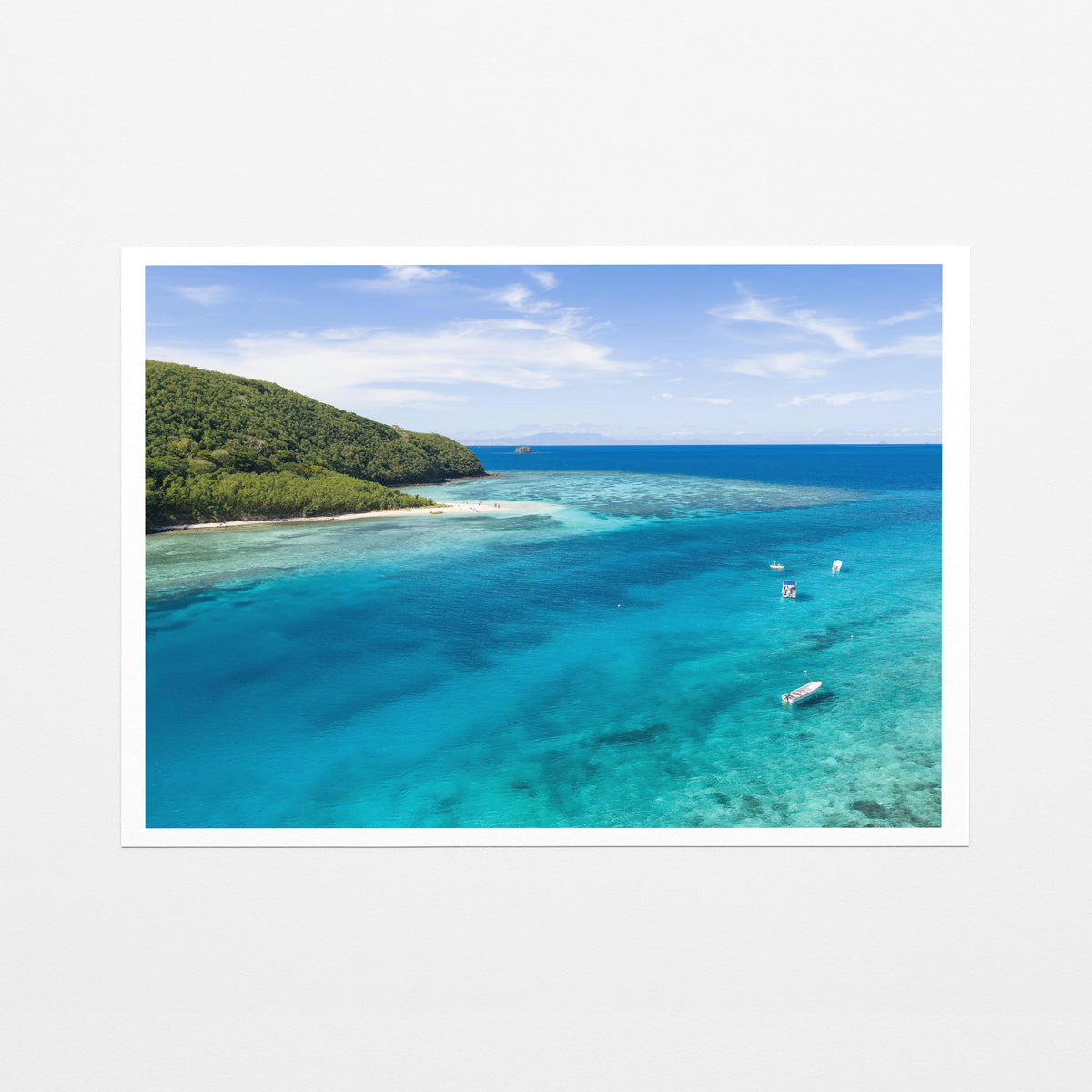 The reef flat at Manta Ray Island in Fiji on fine art paper