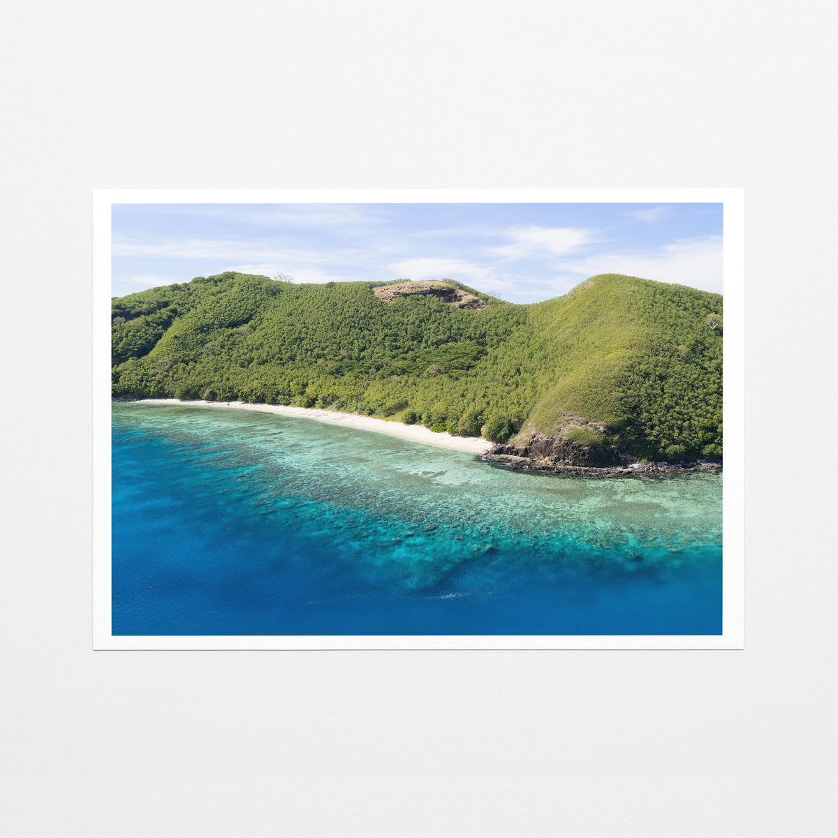 The rocky point at Manta Ray Island in Fiji on fine art paper