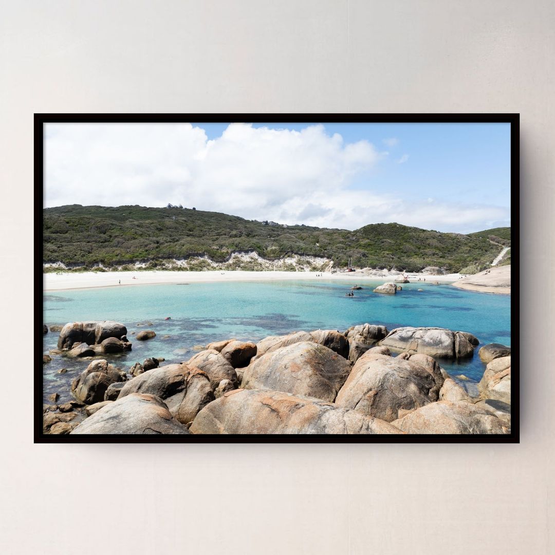 Greens Pool canvas in a black frame
