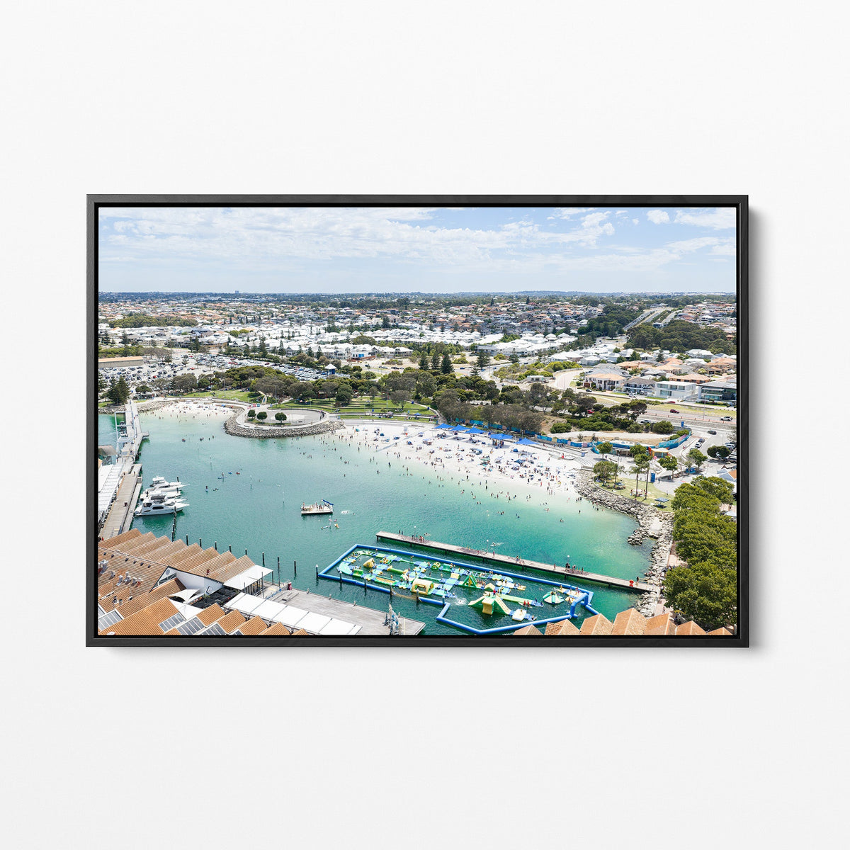 Hillarys Boat Harbour black framed canvas