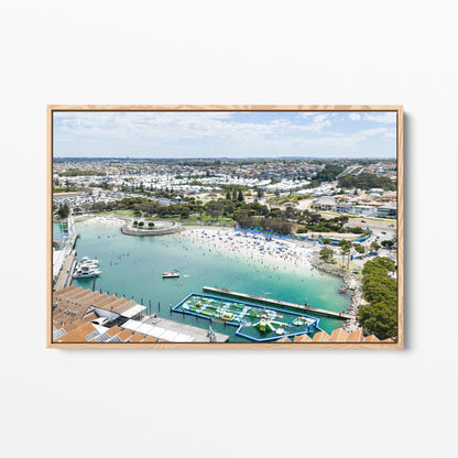 Hillarys Boat Harbour oak framed canvas