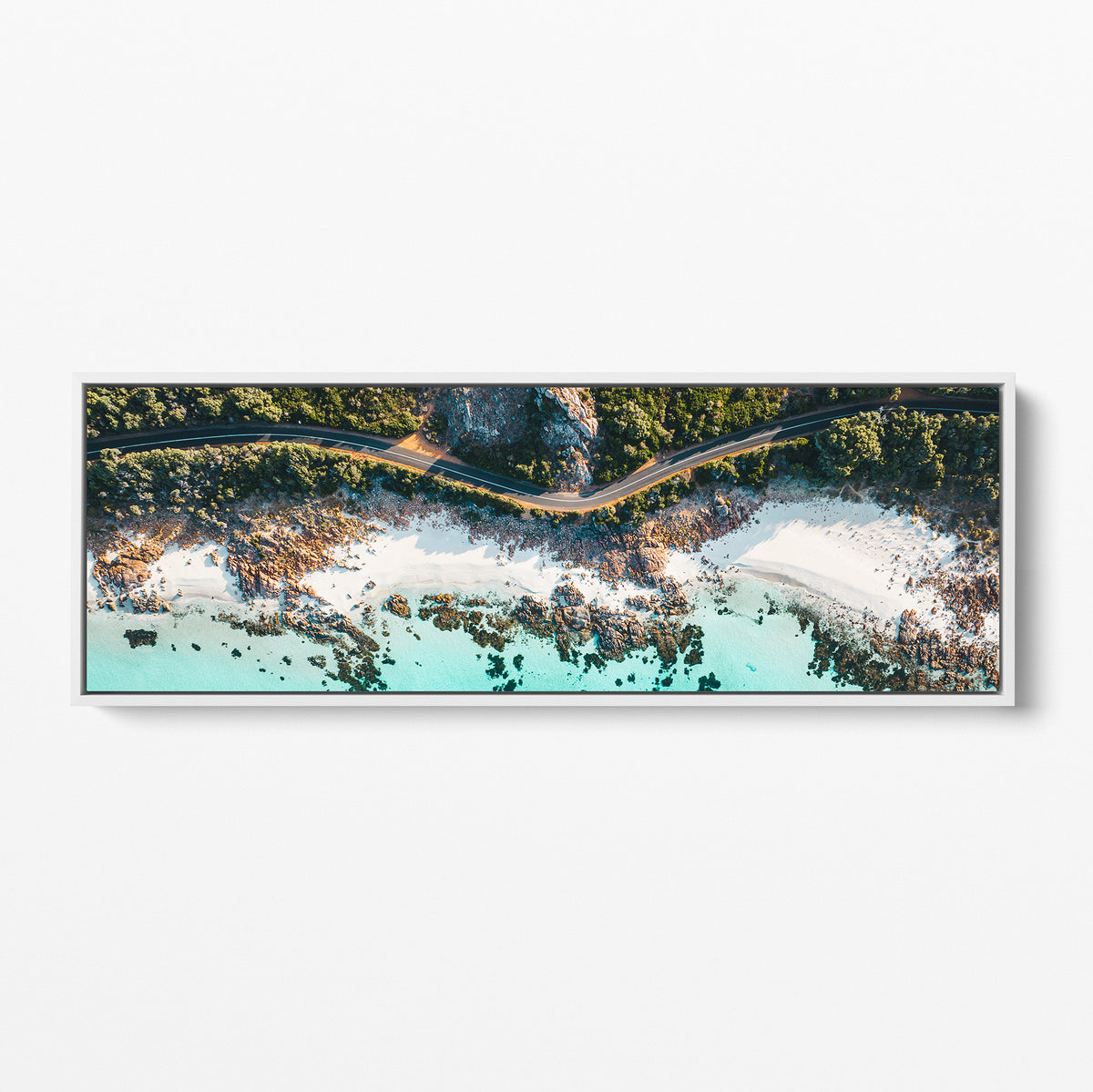 Dunsborough aerial photograph in a white framed canvas