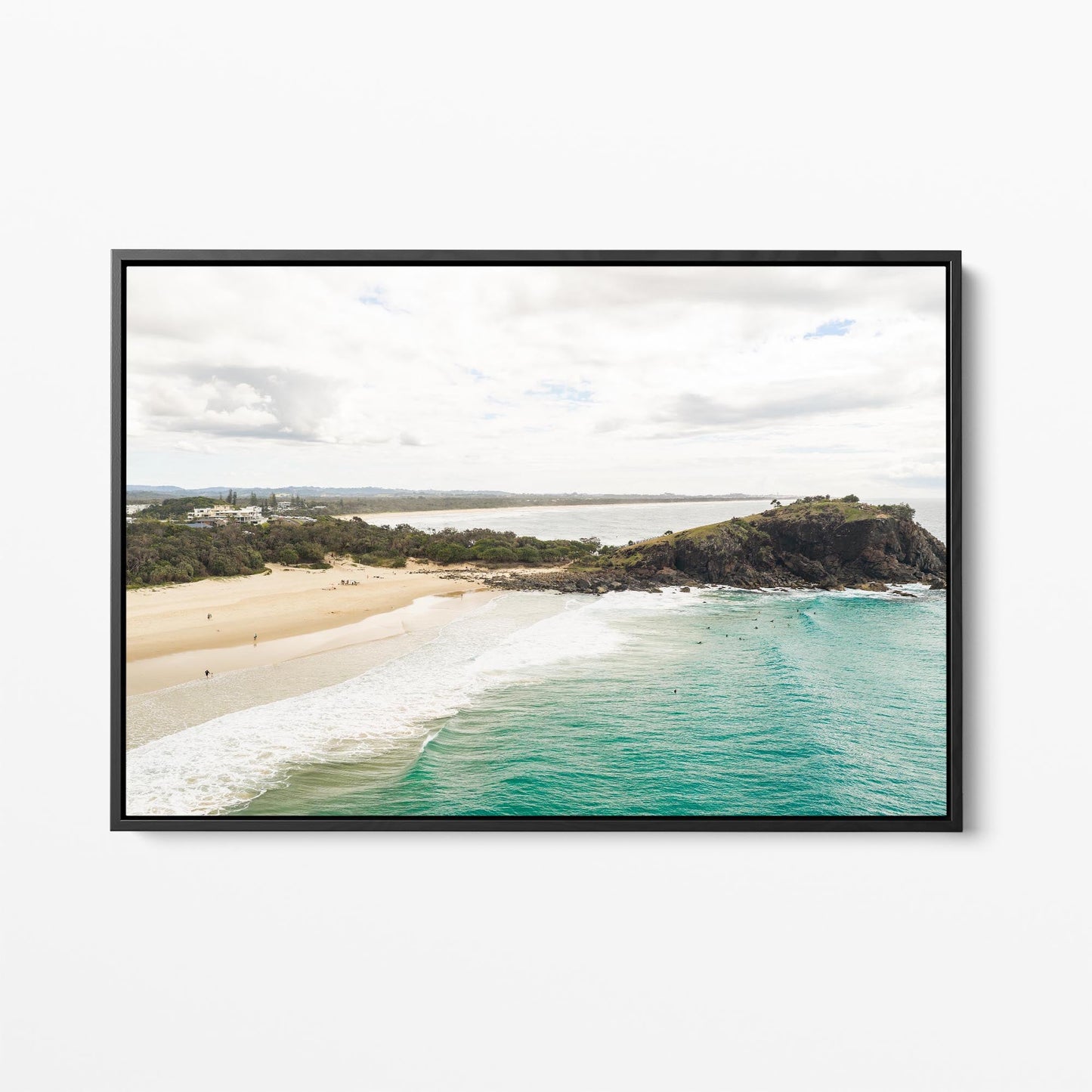 Maggies Beach black framed canvas NSW