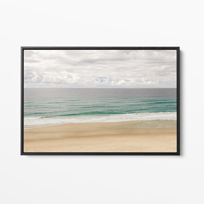 Maggies Beach Tweed Coast black framed canvas