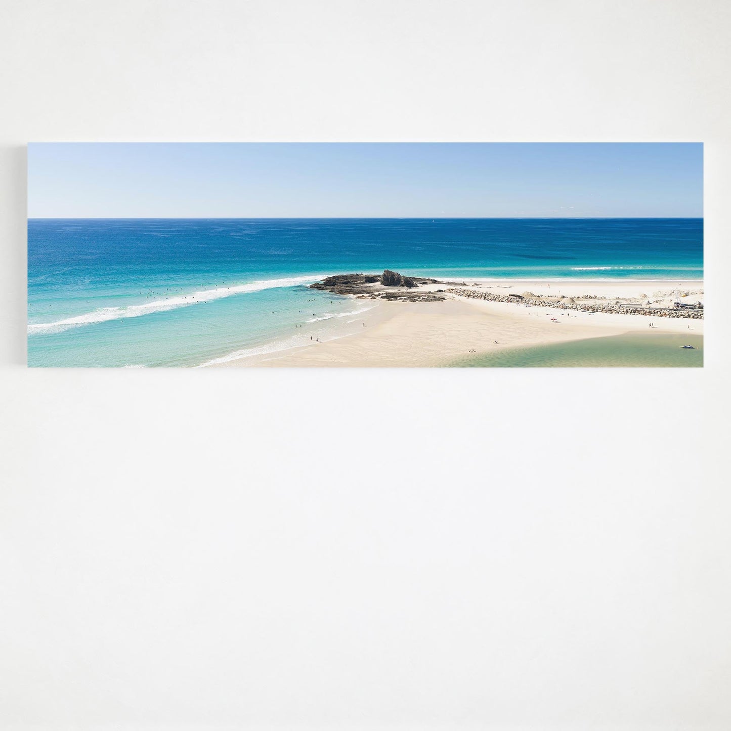 Palm Beach surfers reef panoramic canvas wall art Gold Coast