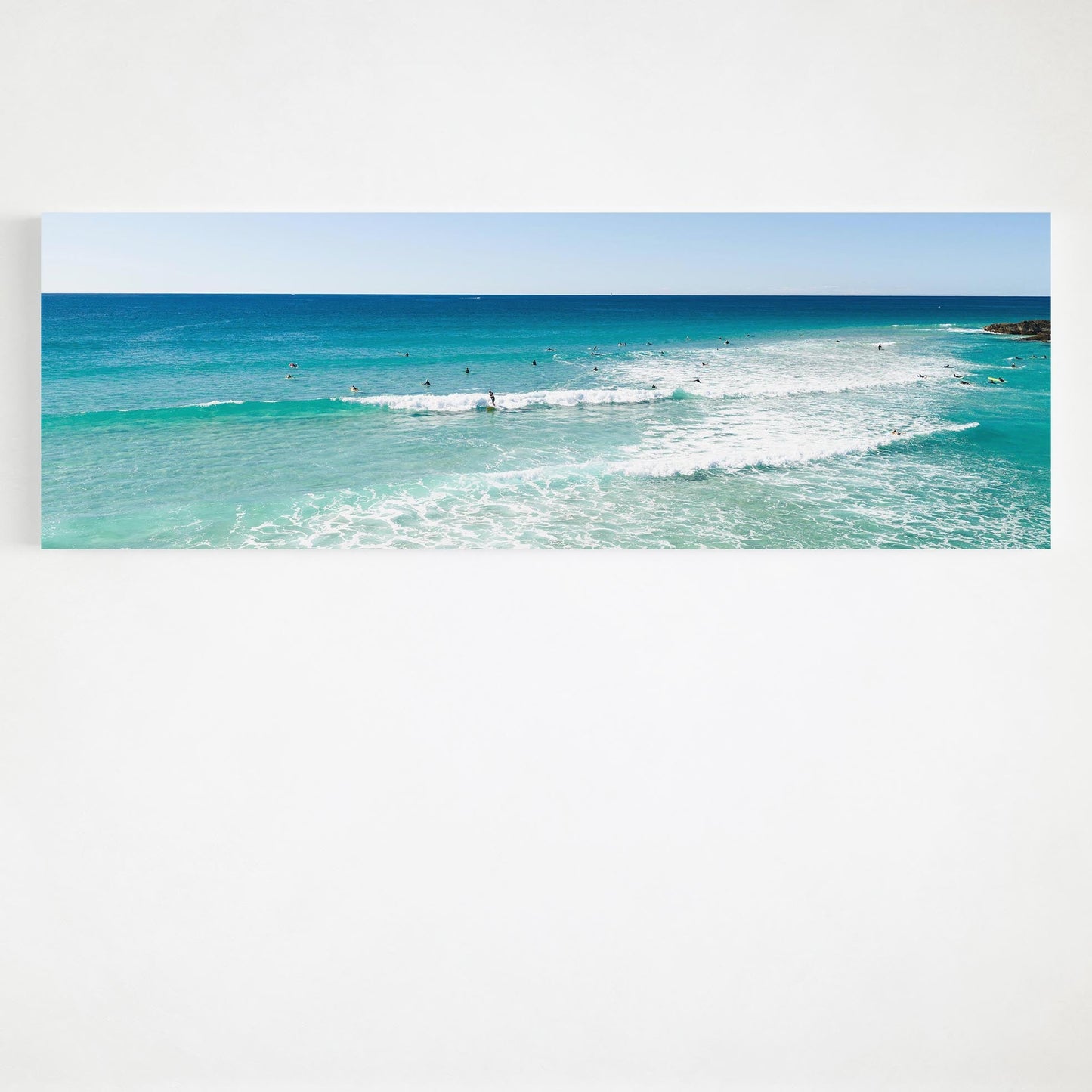 Palm Beach surfers lineup panoramic canvas wall art Gold Coast