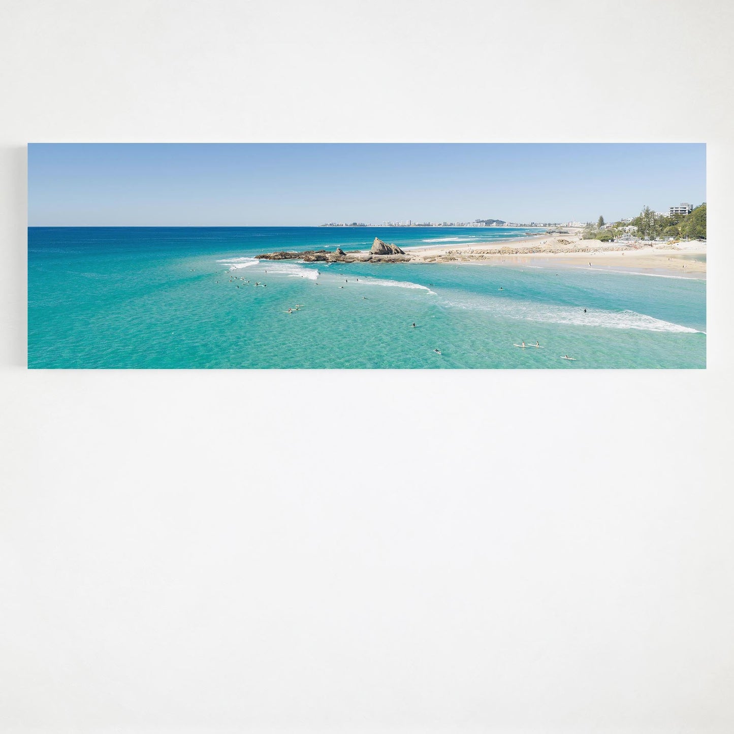 Palm Beach surfers skyline panoramic canvas wall art Gold Coast