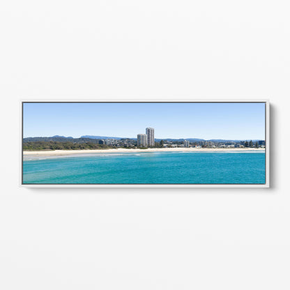 Palm Beach skyline panoramic white framed canvas