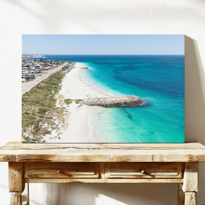 Quinns Rocks groyne aerial wall art WA