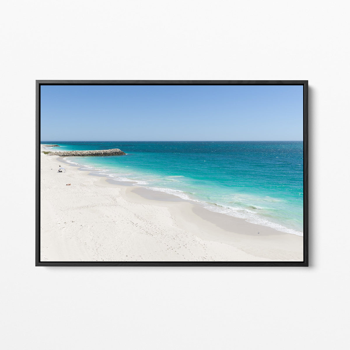 Quinns Rocks groyne black framed canvas II
