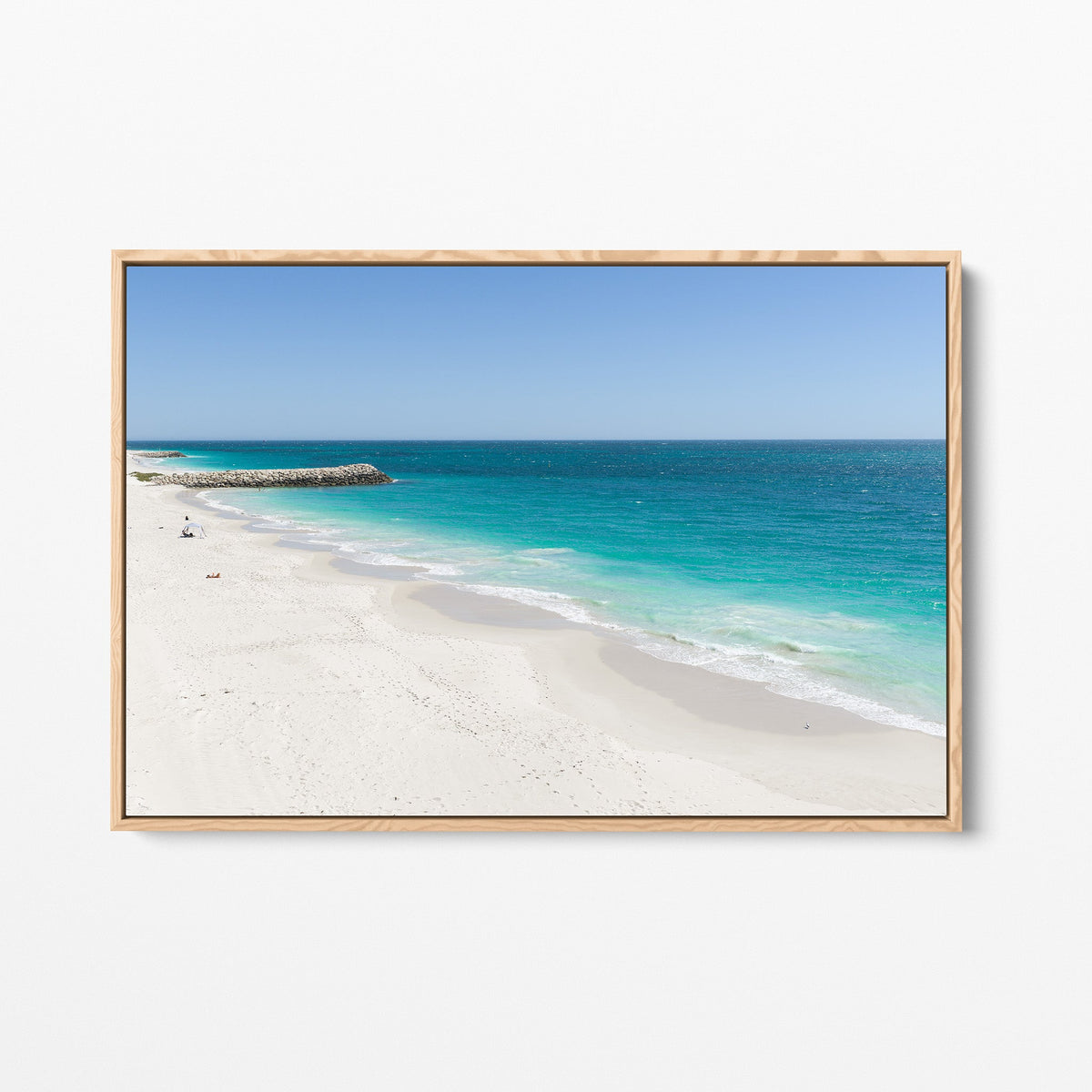 Quinns Rocks groyne oak framed canvas II