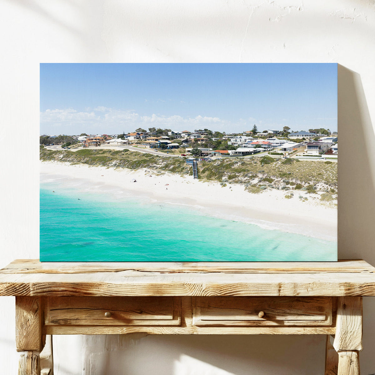 Quinns Rocks Beach aerial canvas wall art WA