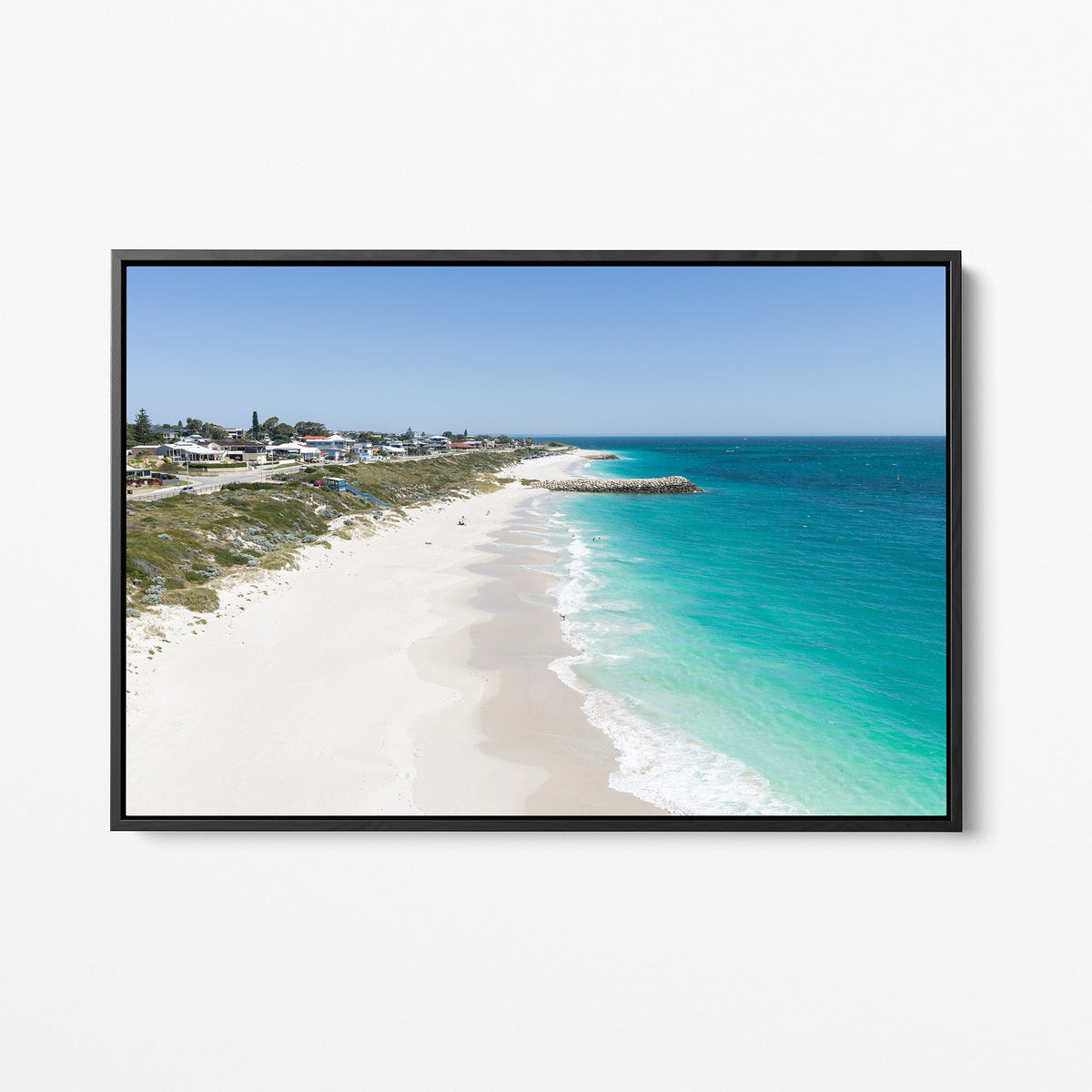 Quinns Rocks coastal black framed canvas