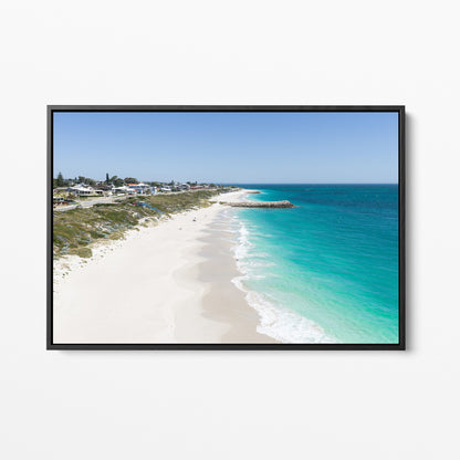 Quinns Rocks coastal black framed canvas