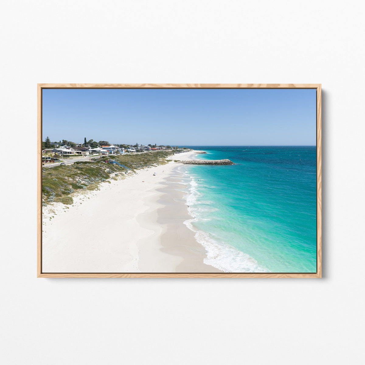 Quinns Rocks coastal oak framed canvas