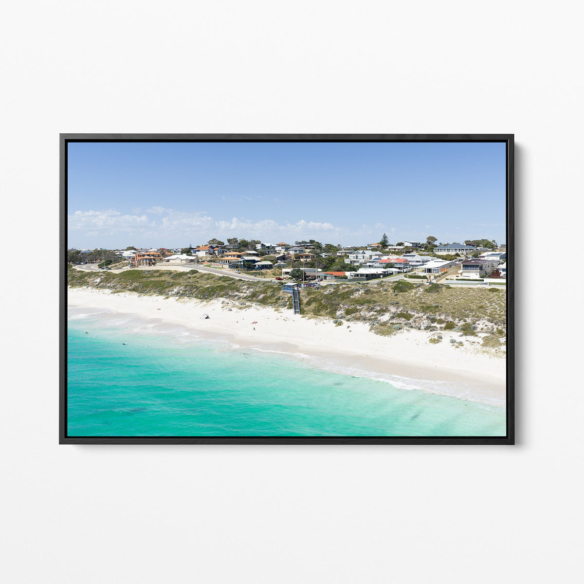 Quinns Rocks Beach black framed canvas