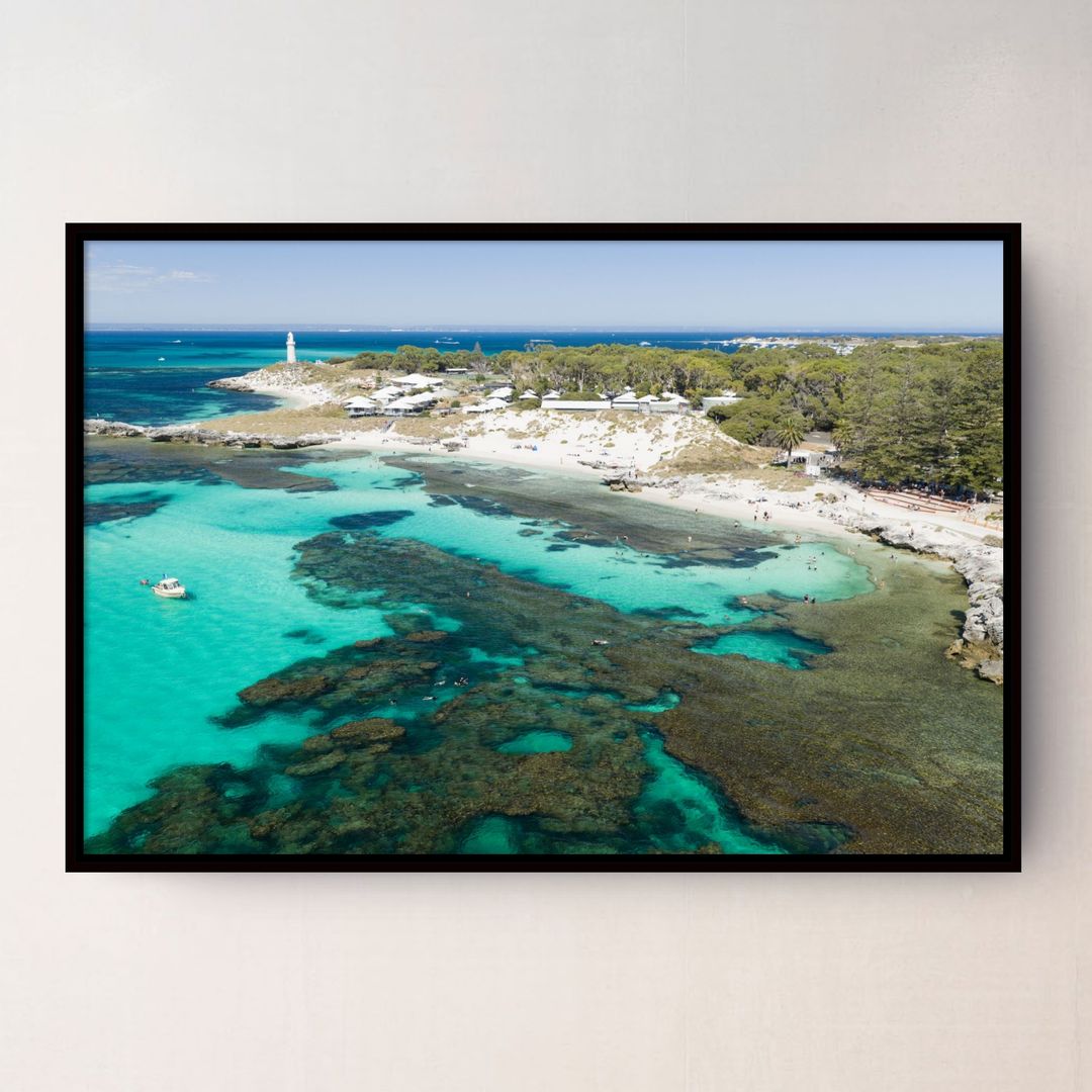 The Basin, Rottnest Island canvas in a black frame