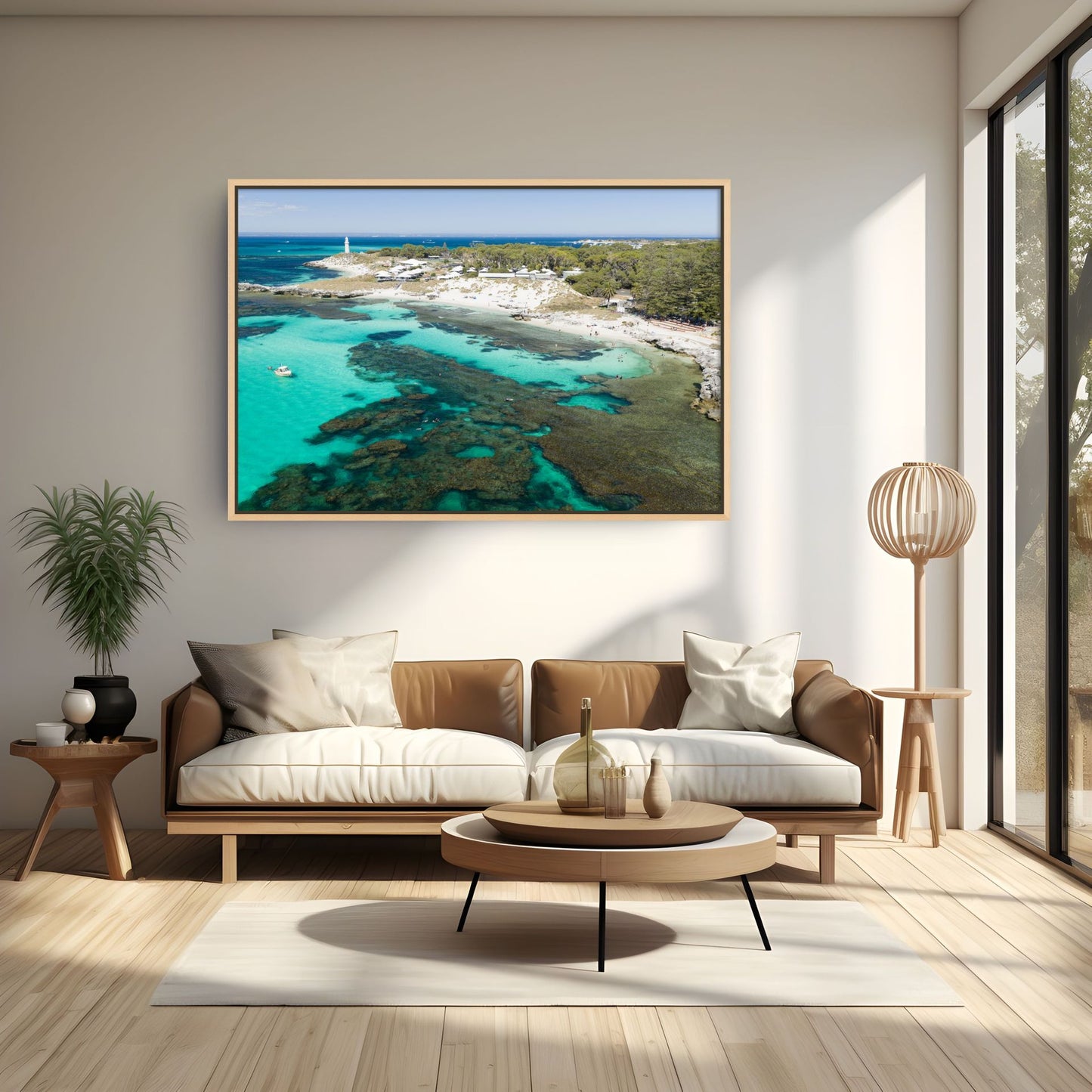 The Basin, Rottnest Island canvas displayed in a living room