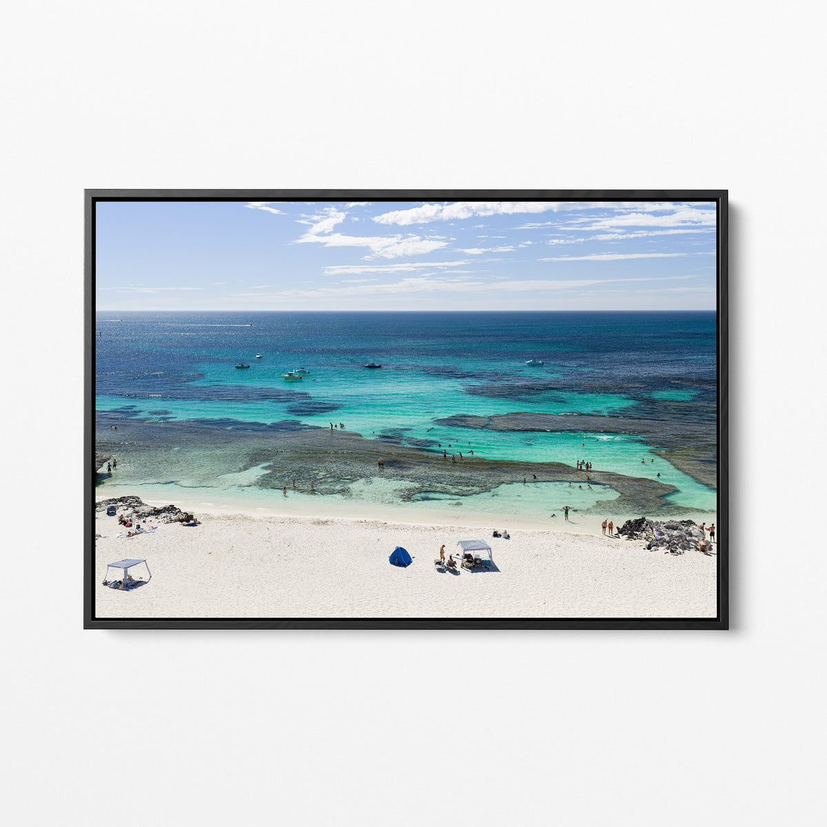 The Basin Beach black framed canvas