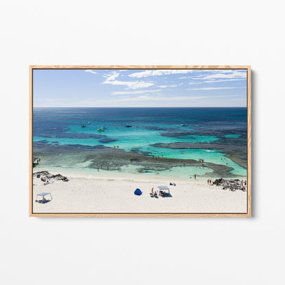 The Basin Beach oak framed canvas