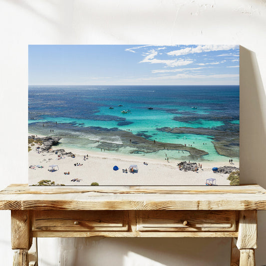 The Basin Reef aerial canvas wall art Rottnest Island WA