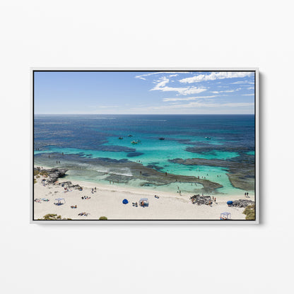 The Basin Reef white framed canvas