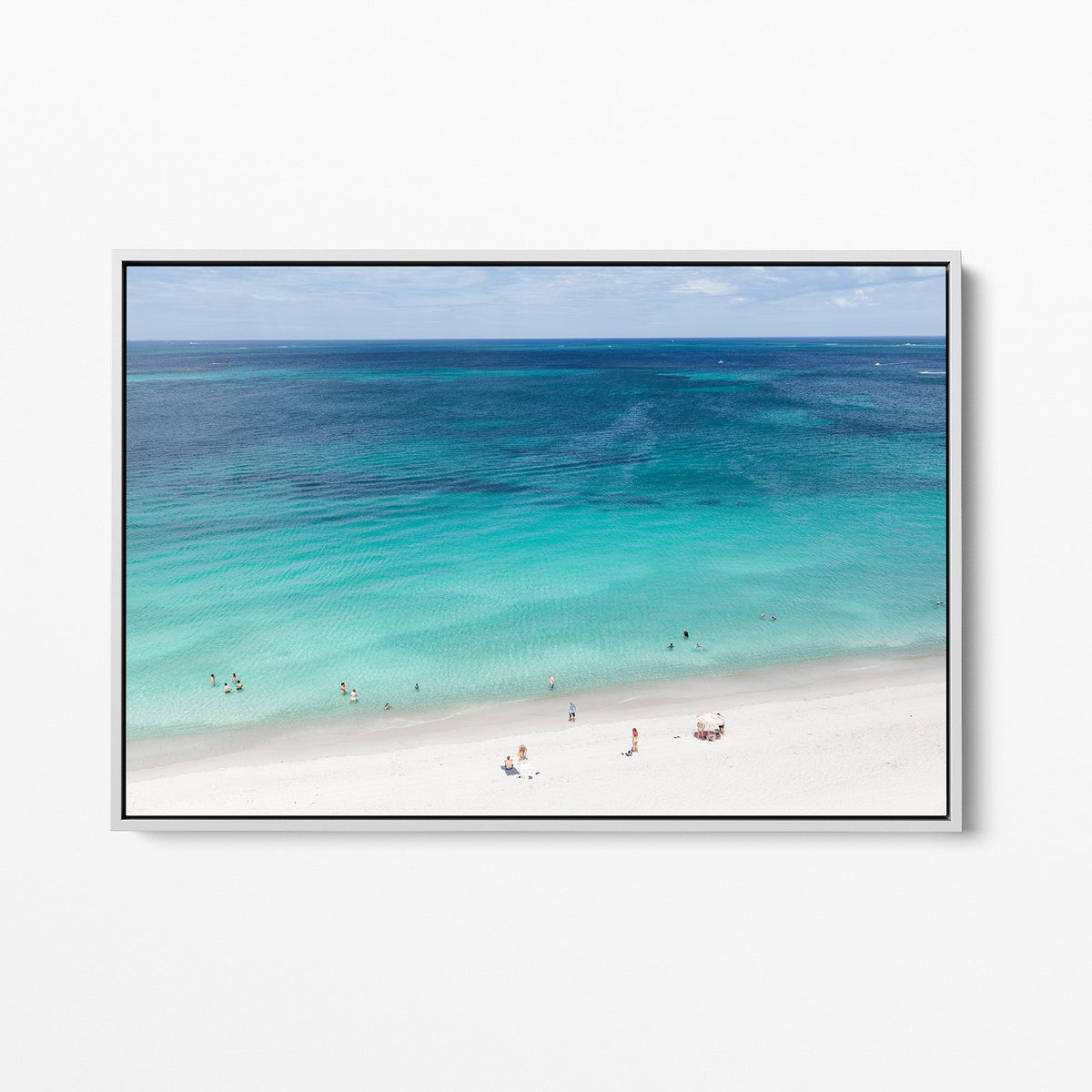Whitfords Beach white framed canvas II