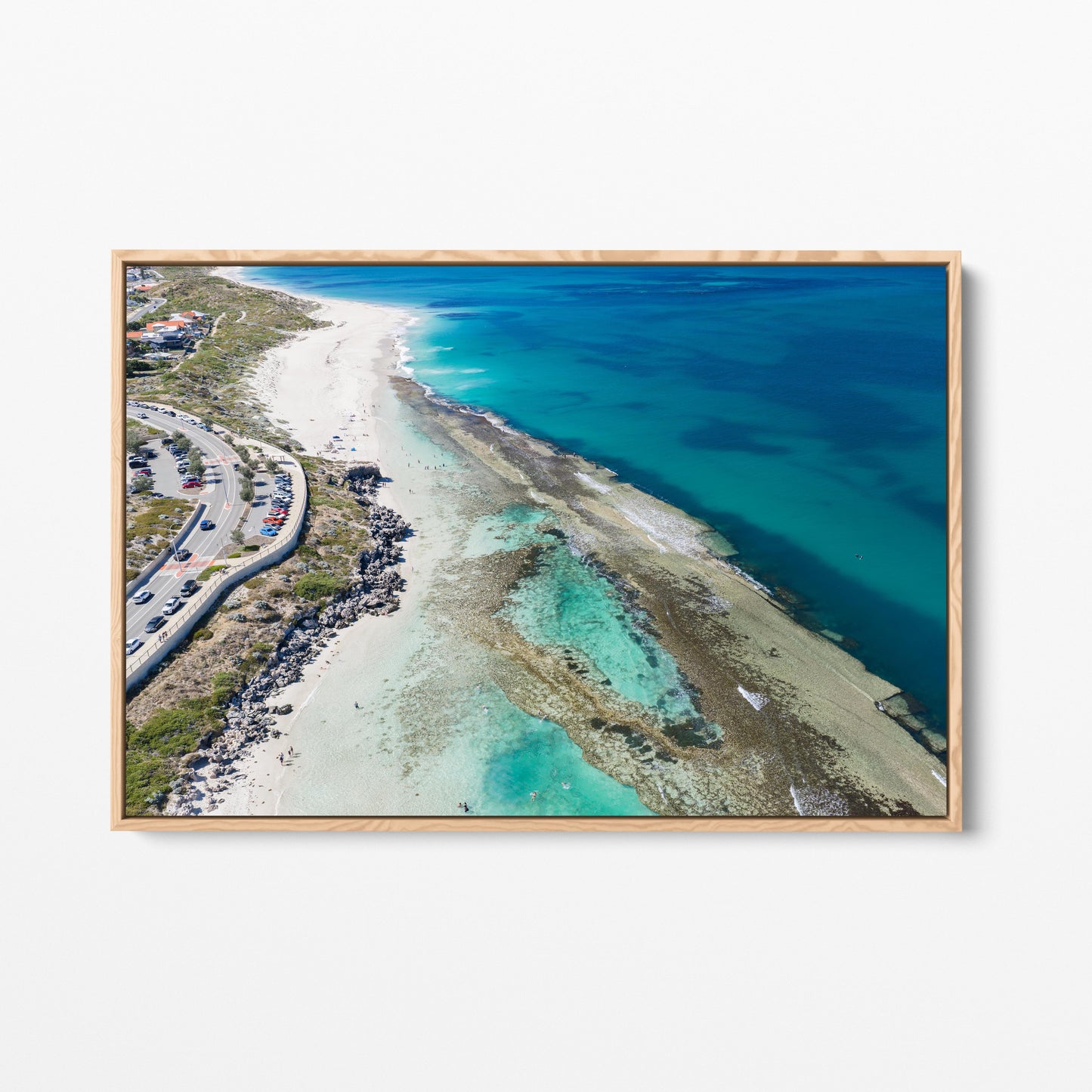 The reef spreading through the water at Yanchep Lagoon, in an oak frame