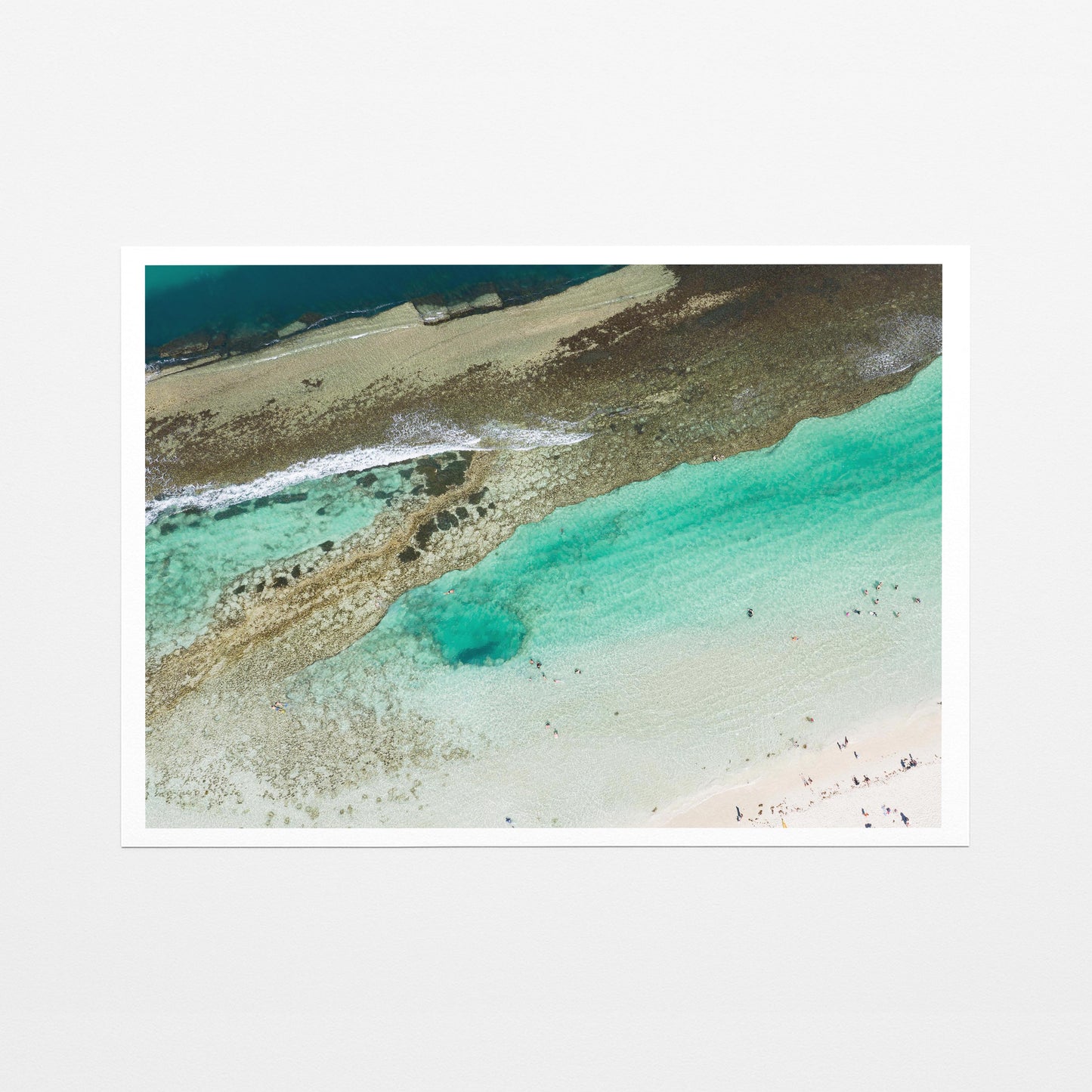 The reef and turquoise channel at Yanchep Lagoon, printed on fine art paper with a white border